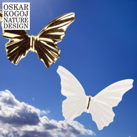 Kozmični metuljček Oskar Kogoj – mali, delno zlat v darilni embalaži 